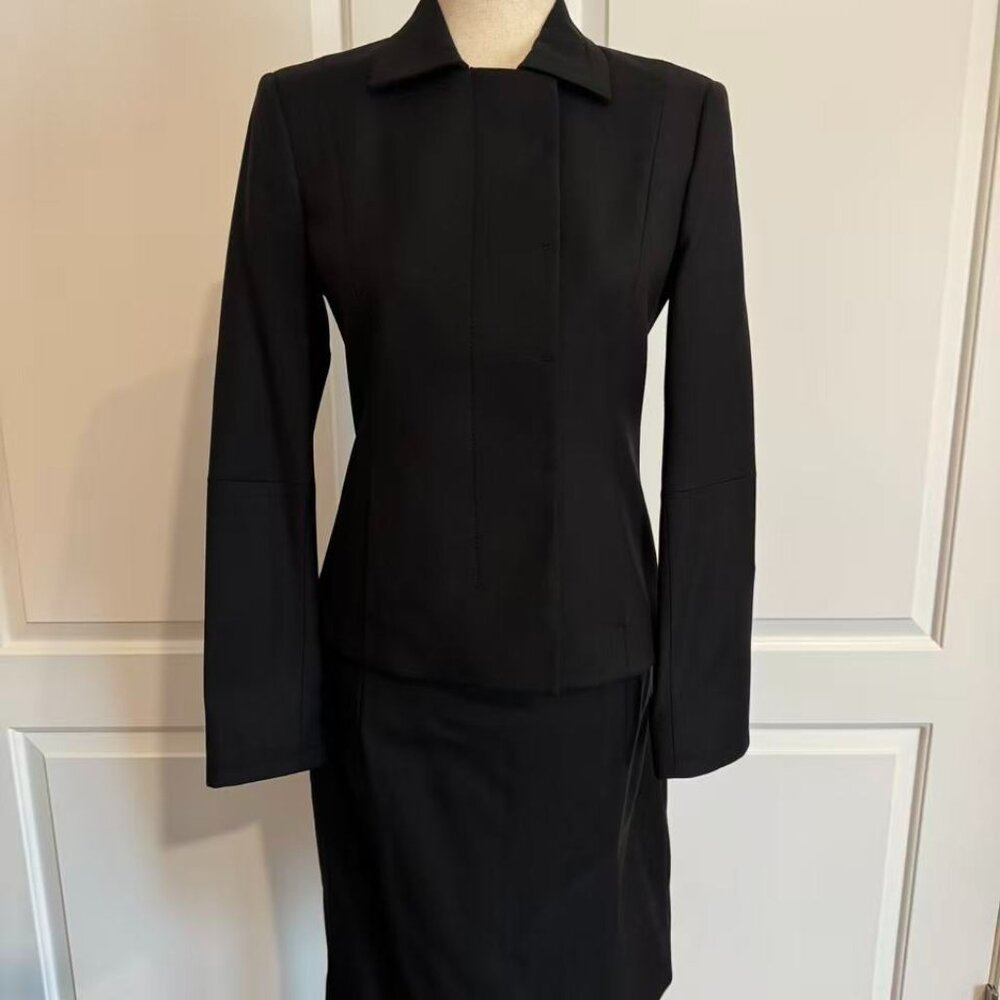 J. Crew NWT Black Wool 2-Pieces Suiting with skirt, Sz 2